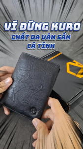 Ví đứng nam cao cấp Kuro MSSW02 da bò vân sần cao cấp hạn chế trầy xước ví quà tặng cao cấp Anh Tho Leather