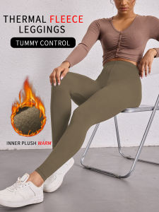 Thermal yoga leggings fleece lining. Womens Low Rise design ideal for winter running workouts and staying warm in cold climates