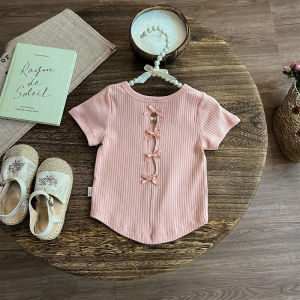 Girls Bow Short Sleeve T-shirt