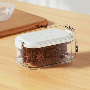 Bộ Hộp Đựng Gia Vị Cấp Thực Phẩm PP Hộp Đựng Trong Suốt Kín Khí Bộ Tổ Chức Tủ Bếp Tùy Chọn 1/3/5 Cái Chống Thấm Nước Hình Chữ Nhật