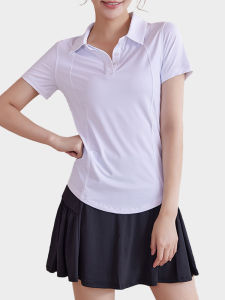 Womens Sporty Short Sleeve Polo Shirt Quick Dry Loose Fit Breathable Running Outdoor Tennis Half Sleeve T-Shirt Summer Wear