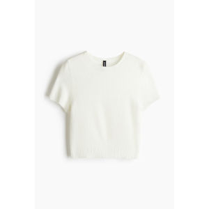 Áo Thun Cổ Tròn Dáng Ôm Thời Trang Mùa Xuân H&M Áo Thun Ngắn Thường Ngày Chất Liệu Polyester Acrylic Wool Spandex Dành Cho Nữ