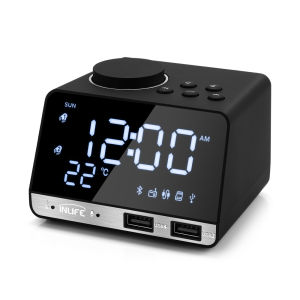 K11 Alarm Clock Speaker Radios Bluetooth Radio With 2 USB Ports LED Digital Alarm Clock Home Decoration Table Clock Dropshipping