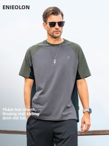 Enjeolon | Cool Fast Drying Antibacterial Retro Contrast Color Short Sleeve T-Shirt