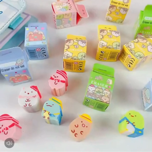 卡通橡皮擦盲盒: Kawaii Cartoon Eraser Blind Box: Surprise Stationery Toy: Eraser Mystery Box