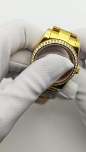 RICHUS 36/39mm Gold Diamond Watch Case Sapphire Glass Fit NH35 NH36 ETA2824 2836 Miyota82-DG Movement Watch Accessories Parts