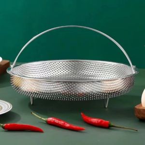 Stainless Steel Steamer With Tripod Bracket Detachable Handle Steaming Basket Multifunctional Frui