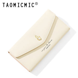 Korean Style Long Ladies Wallet Fresh Simple Envelope Bag Multi Card Slot Three Fold Money Clip Hand Hold Bag Fashion Accessory