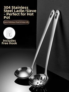 WODEBAIHUI | 304 Stainless Steel Deep Soup Spoon Long Handle Large Size