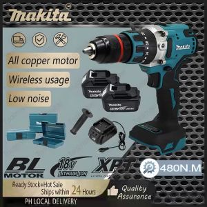 Makita Cordless Electric Drill Heavy Duty 13mm with 2 Battery Brushless Electric Screwdriver Power Tools Original Japan