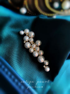 Aurora Natural Pearl Brooch Pin Original Design Fashion Accessory Fresh Outburst Small Audience Design Pearl Mother of Pearl