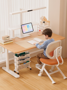 QINGJIE | Adjustable Solid Wood Study Desk Set