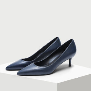 2023 New Blue Color Professional High Heels Womens Stiletto Heel Pointed Toe Stylish Niche Style Temperament Wild Formal Work Shoes