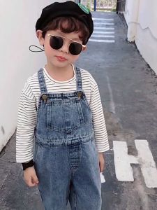 Girls suspenders new girl style all Korean jeans baby fashion pants
