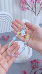 SANRIO Jelly Lanyard Tali Gantungan Gelang Strap HP Phone Charm Handphone Device Kamera Handmade Macaron Candy Lanyard Full Warna Korean Style Black Pink Estetik Bracelet Beads Hello Kitty Cinnamoroll Pompompurin My Melody Kuromi Pochacco