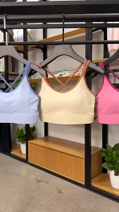 High intensity sports bra womens one-piece breast pad yoga suit vest shock-absorbing gathering beautiful back yoga bra