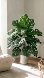 Kmitang | 70-100cm Artificial Monstera Tree Fake Palm Plants Plastic Turtle Leafs Tropical Landscape Plants For Home Garden Office Decor