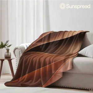 Beast Kingdom | Brown Curve Soft Warm Flannel Blanket Lightweight Cozy Christmas Halloween Home Decor Room
