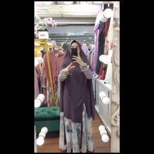 BISA COD || ALISHA MUSLIM FASHION DEZURA SYARI BY ARSYAKAYLA GAMIS CERUTY SET KHIMAR