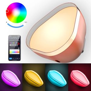 Creative Smart Tuya WIFI Desk Lamp RGB Music Rhythm Night Light Bluetooth Voice Control Bedside Table Lamps Compatible Alexa Google Home