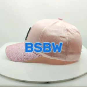 Topi Baseball Pria Wanita Logo A Satin Glitter Mewah Gaya Korea Jepang Fashion Casual Import BSBW