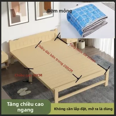 AYIJIE | Giường Gấp Bằng Gỗ Thật Dễ Sử Dụng và Bền