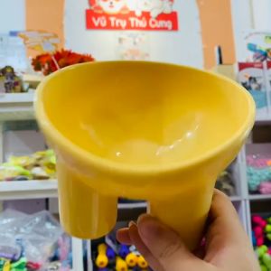 Bát ăn chó mèo nhựa có chân đế cao chống gù lưng với nhiều màu sắc