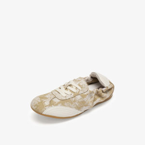 73Hours Womens Ballet Flat Shoes Thin Bottom Leisure Sneakers Holiday Casual round Toe Low Heel Rubber Outsole Fabric Lined