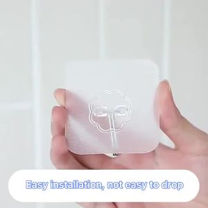 Transparent Adhesive Wall Hook: Reusable Anti-skid Traceless Heavy Duty Stick-On Bathroom & Kitchen Organizer
