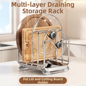 DOOPO | No Drill 304 Stainless Steel Counter Top Rack for Cutting Boards