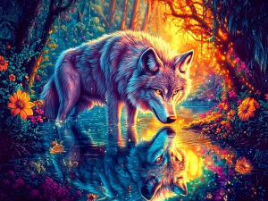Oil Painting By Numbers Wolf Pattern DIY Number Drawing Canvas Pictures By Numbers Home Decor Large Size