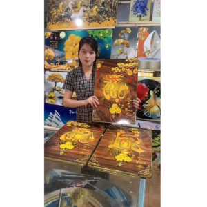 SET 3 Tranh Phúc Lộc Thọ Treo Tường Phòng Khách/ Tranh Tráng Gương Cao Cấp/ Quà Tặng Tân Gia/ Tết