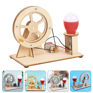 Dynamo Generator Model DIY Assemble Toy Hand Crank Generator Bulb Kit School Experiment Material
