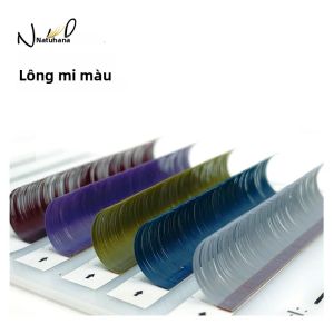 NATUHANA Nhiều Màu Sắc Cá Tính Tự Nhiên Lông Mi Giả Chồn Nối Mi Xanh Dương Oải Hương Đỏ Xanh Xám Tóc Tổng Hợp Nhựa Trong Suốt Terrier 1cm-1.5cm
