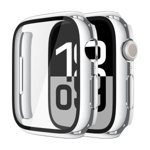 ฟิล์มกันรอยหน้าจอสำหรับเคส Apple Watch Series 11 10 ขนาด 42 มม. 46 มม.  วัสดุ PC แข็งแบบชุบ + กระจกนิรภัย iWatch 11