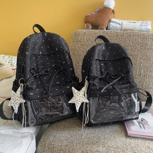 LUSUO | Black Ins Style Attractive Large Capacity School Backpack