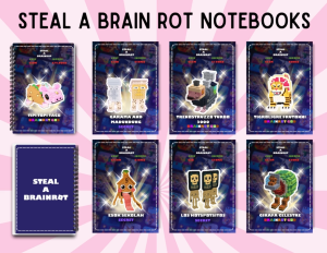Roblox Steal a Brain Rot Designed Writing Notebook Spring Spiral Notebook Composition Notebooks sold per piece