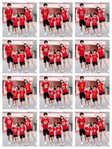 Dragon Year 2024 Family Matching T-Shirt Set Casual Style Pure Cotton Cartoon Animation Design for All Ages