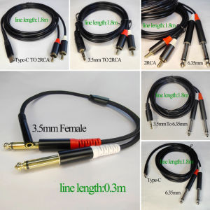 1Set 3.5mm USB Type C to Double 6.5mm TRS Cable AUX Adapter Audio Cable Jack For Mixer Amplifier Speaker 6.35mm Adapter 