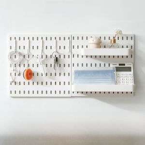 No-Drill Hole Board Shelf Ikea Accessories Hook Desktop Wall Storage Box Display Rack Hanging Nail Modern Minimalist Design