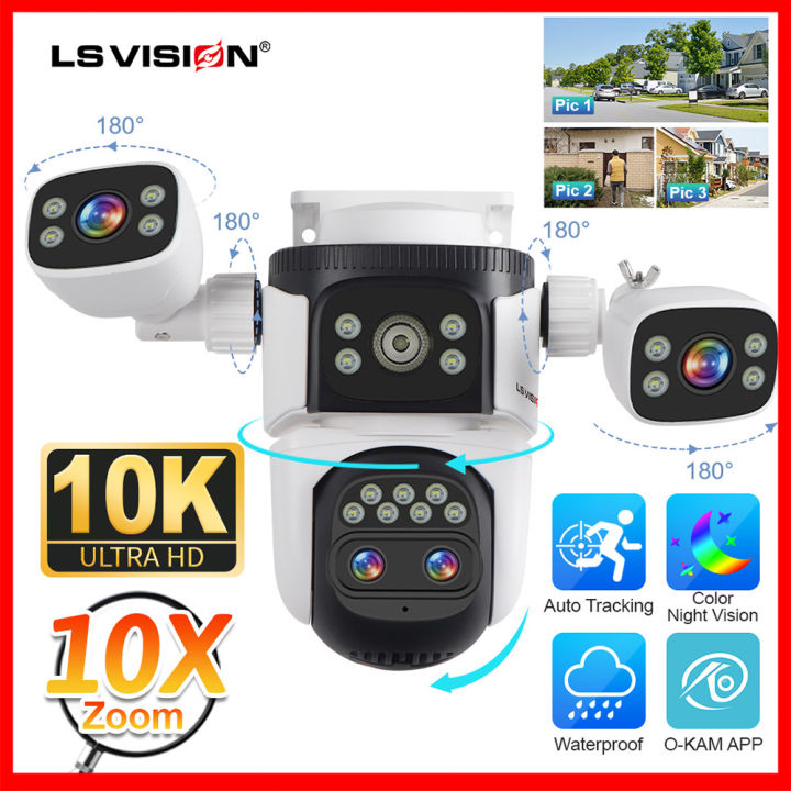 LS VISION 10K Lens Screen WIFI PTZ Camera 10X Zoom Linkage