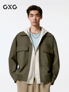 [a] GXG Mens Clothing Same Style with Mall Retro Washed PU Leather Jacket Mens Coat Autumn G24x213036