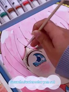 Nylon gouache paint painting art special bag set watercolor oil painting acrylic flat head brush hook pen