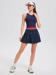 COSLEAF Set Váy Áo Xếp Ly Cạp Cao Cổ Điển  2 Lớp Chống Hở - Đa Năng Tennis & Golf - Thanh Lịch & Thoải Mái Độ Đàn Hồi Cao