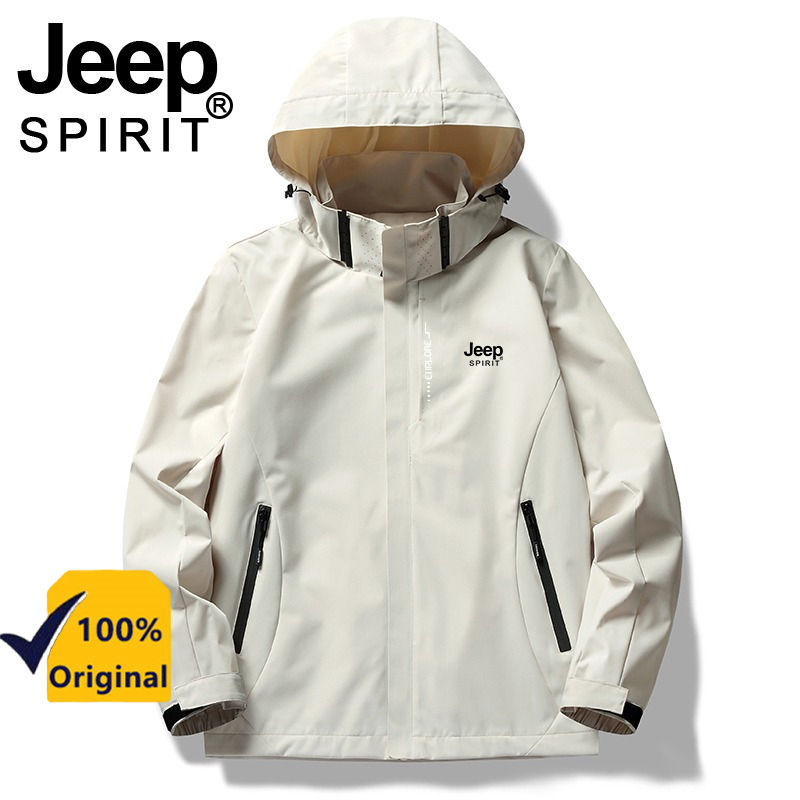 Jeep Spirit Outdoor Windbreaker Clothing Mens Casual Jacket With Pockets Trendy Brand Spring and Autumn Windproof Mens Mountaineering Ski Suit