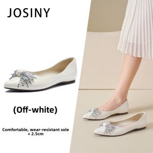 Josiny | Glittering French Boat Shoes Pointed Toe Flats