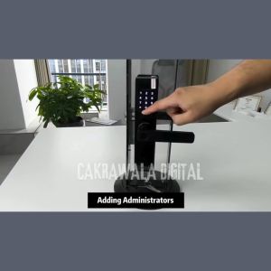 PROMO TaffHOME Smart Door Lock Kunci Pintu Rumah Kayu Fingerprint Password Card RFID Alarm - H1-XG