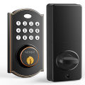Keyless entry door lock - electronic door lock with keypad, smart latch lock with automatic lock, safe waterproof smart lock 19l. 