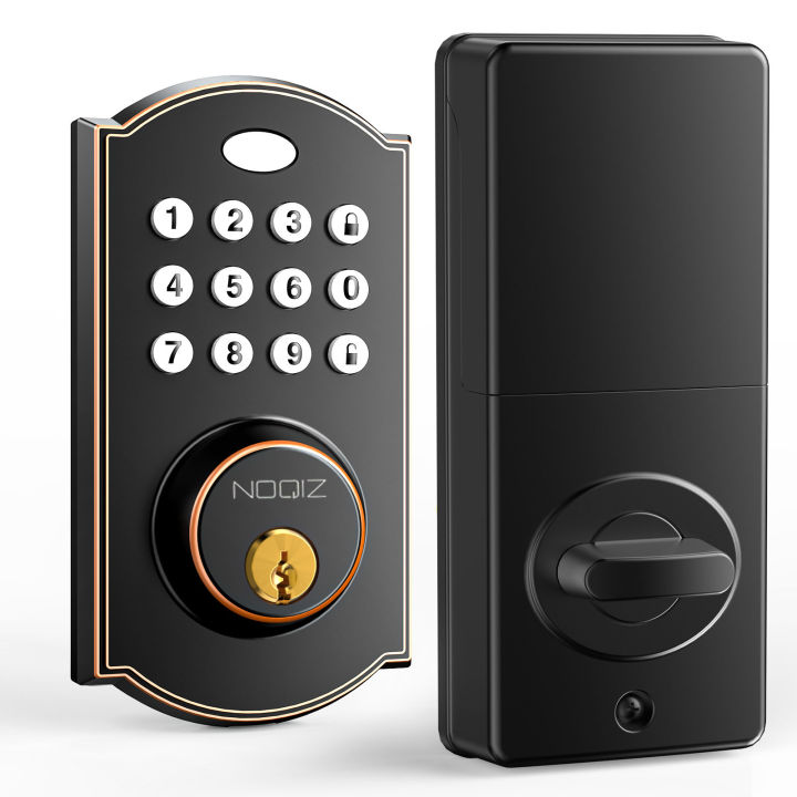 Keyless entry door lock - electronic door lock with keypad, smart latch lock with automatic lock, safe waterproof smart lock 19l