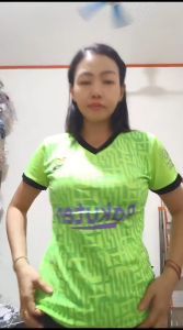 Baju Bola Dewasa Kerah V Cewek Club Luar Ukuran L